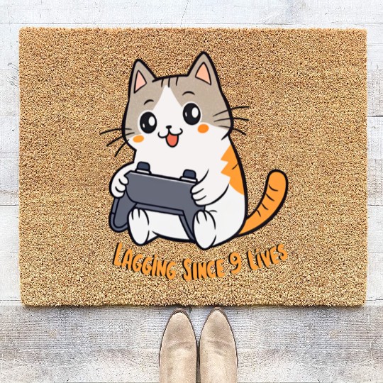 Glitchy Whisker Warrior Coir Doormats