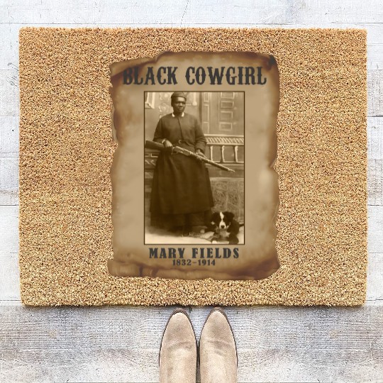 Black Cowgirl Mary Fields Western Rodeo Texas Coir Doormats