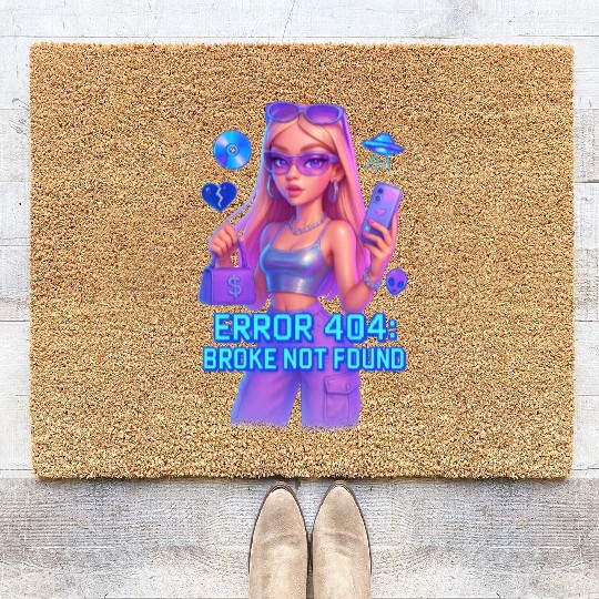 Y2K Rich Girl - ERROR 404 Bold Aesthetic Coir Doormats