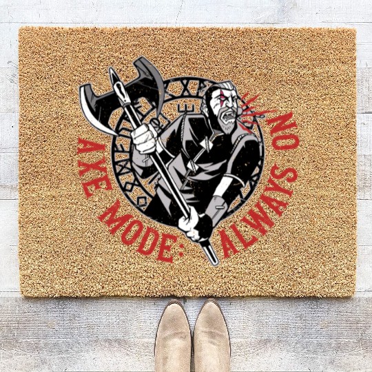 Viking Mythology Pagan Axe Mode Always On Coir Doormats
