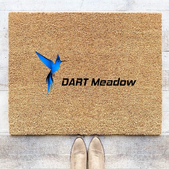DM Blue Hummingbird Logo Dark Coir Doormats