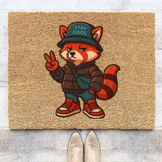 Cool Streetwear Platypus Cartoon Mascot Coir Doormats