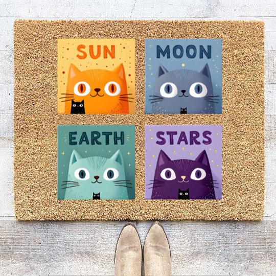 Funny Cat Coir Doormats | Retro Cat Meme Coir Doormats