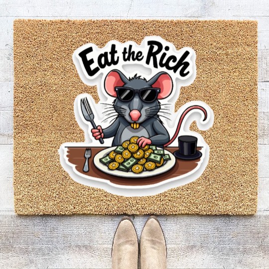 Eat the Rich Rat – Street Rebellion Coir Doormats