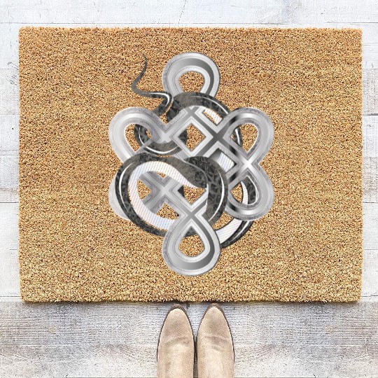 Silver Snake Knot – Mystical & Elegant Coir Doormats