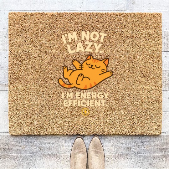 I’m Not Lazy – Energy Efficient Cat Meme Coir Doormats