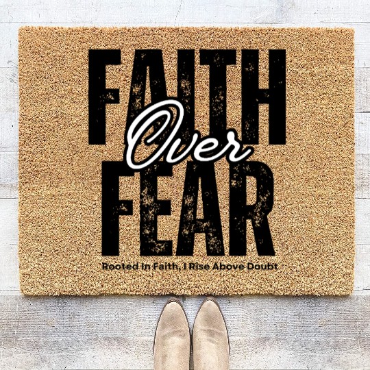 Faith Over Fear T-shirs apparels Christian Coir Doormats