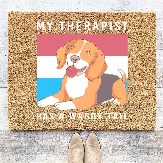 Therapy Dog Lover Psychology Therapist Coir Doormats