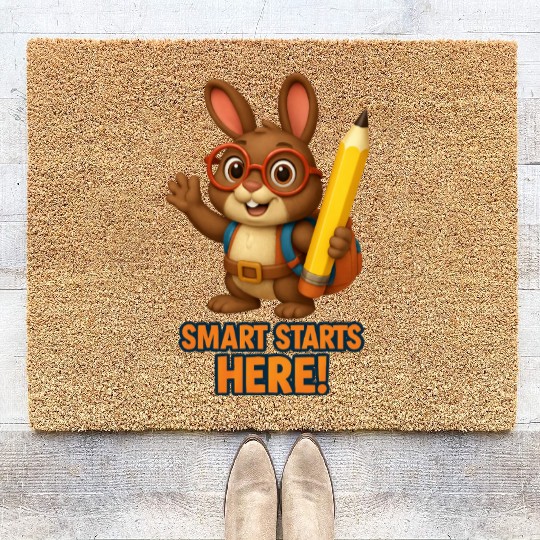 Smart Starts Here Squirrel Back to School Coir Doormats