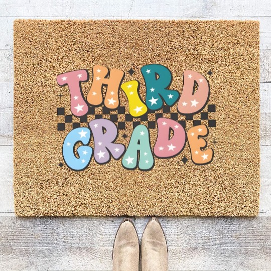 Colorful Starry Thank You Card Design Coir Doormats