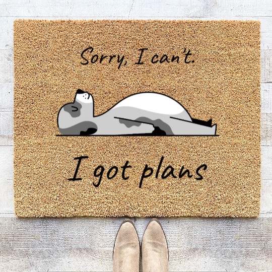 Dog napping. Sorry I can't, I got (napping) plans  Coir Doormats