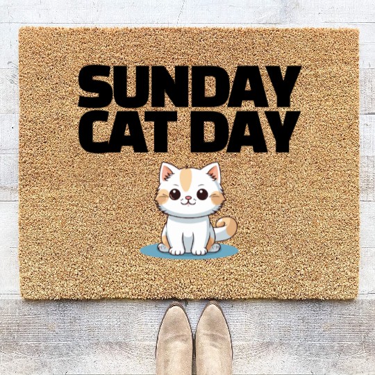 Sunday Cat Day – Purrfectly Lazy Vibes Coir Doormats