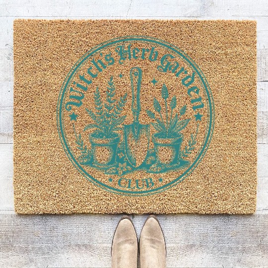 Witch Herb Garden Women Cottagecore Dark Botanical Coir Doormats