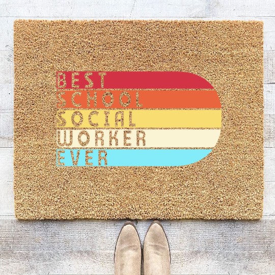 School Social Worker Teacher School Day Coir Doormats