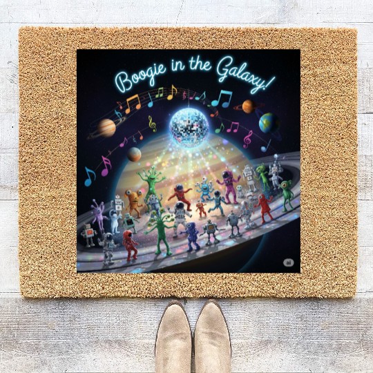 Galactic Boogie Dancing Alien Robots Coir Doormats
