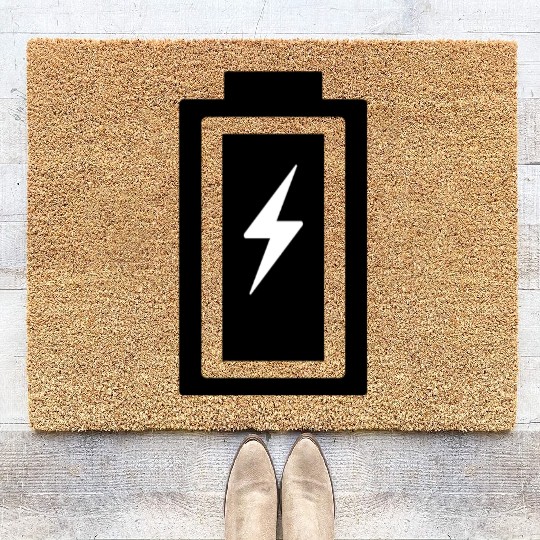 Dynamic Lightning Bolt Graphic Coir Doormats