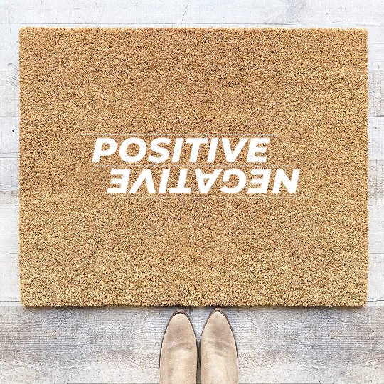 Bold Positive Energy Typography Design Coir Doormats