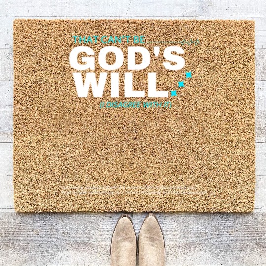 Y2K Sarcastic Religious Meme Quote Coir Doormats