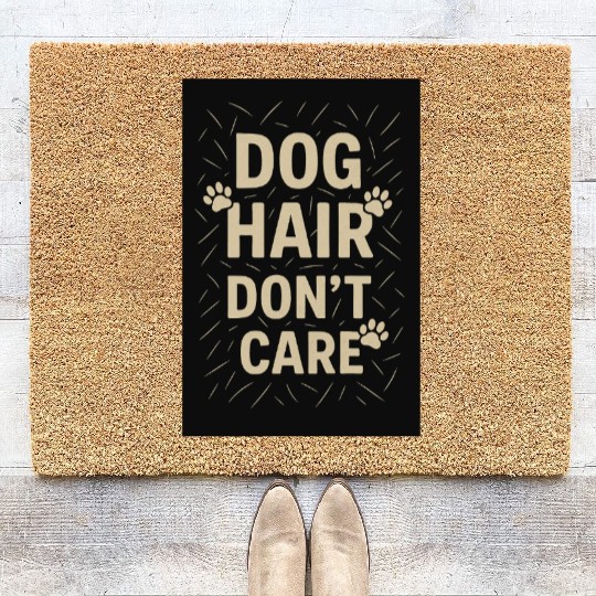 Dog Hair Don't Care Motivational Design Coir Doormats