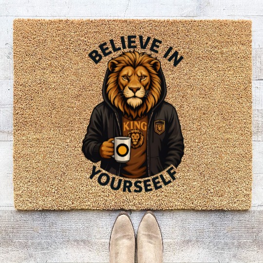 Believe In Yourself: Urban Lion King Coir Doormats