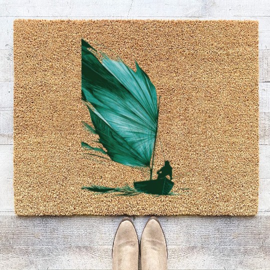 Tropical Leaf Sailing Art Coir Doormats