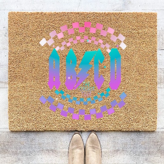 Retro Teacher Tour gift for Teacher, ABCD Teacher Coir Doormats
