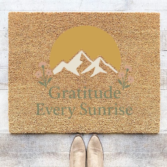 Gratitude Mindfulness Positive Affirmation Daily Coir Doormats