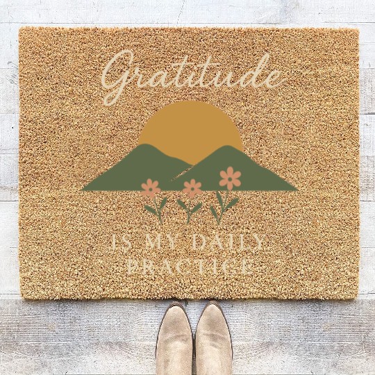 Gratitude Mindfulness Positive Affirmation Daily Coir Doormats