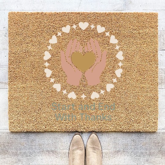 Gratitude Mindfulness Positive Affirmation Daily Coir Doormats