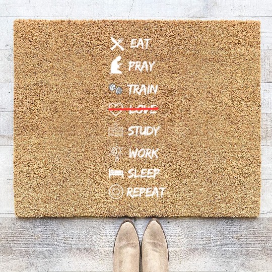No Time for Love – Work, Gym & Money Motivational Coir Doormats