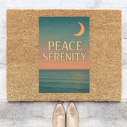 Peace Serenity Vintage Ocean Aesthetic Art Coir Doormats