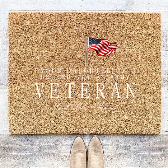 Proud Daughter Of A US Army Veteran Coir Doormats