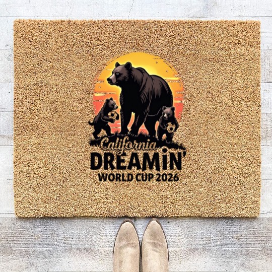 California Dreamin’ – World Cup 2026 Soccer Bear F Coir Doormats