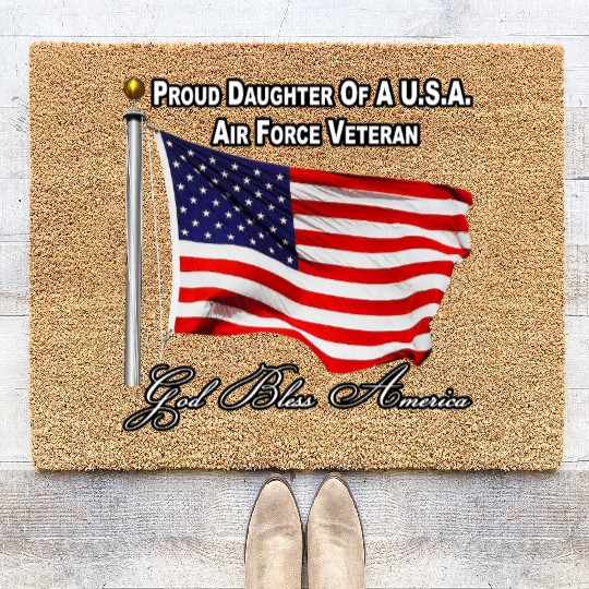 Proud Daughter Of A US Air Force Veteran Coir Doormats