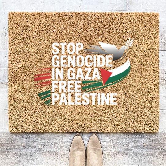 Free Palestine Now – End Genocide in Gaza Coir Doormats