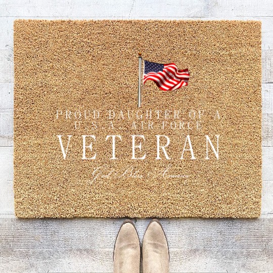 Proud Daughter Of A US Air Force Veteran Coir Doormats