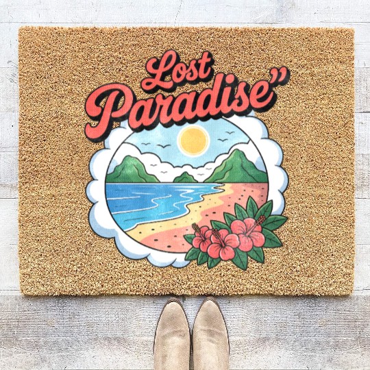 Lost Paradise Tropical Scene Coir Doormats