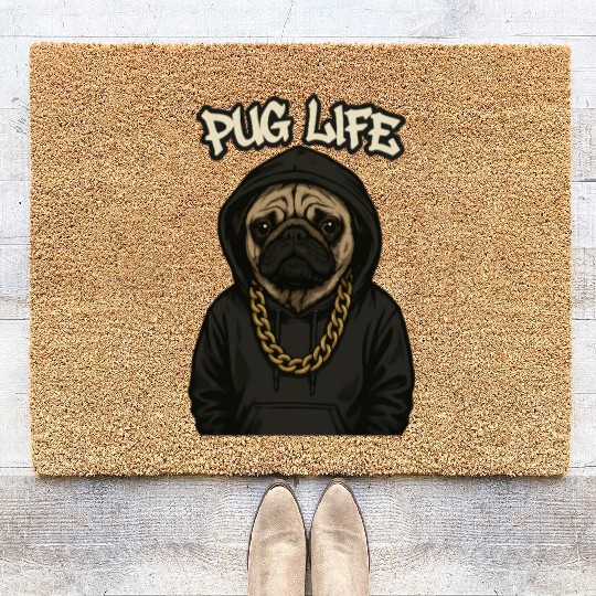Urban Pug with Streetwear Style Coir Doormats