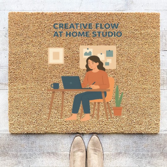 Creative Flow Home Studio Illustration Coir Doormats