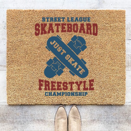 Skateboard Freestyle Championship Design Coir Doormats