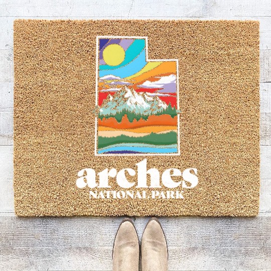 Arches National Park Utah Vintage Nature Outdoor Coir Doormats