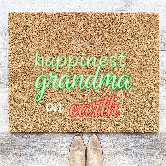 Happiest Grandma on Earth Neon Design Coir Doormats