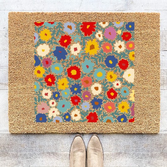 Colorful Floral Pattern for Spring Wear Coir Doormats