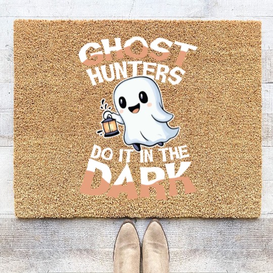 Ghost Hunters Do It In The Dark Cute Ghost Coir Doormats