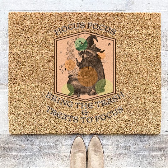Raccoon Witch - Hocus Pocus  Coir Doormats