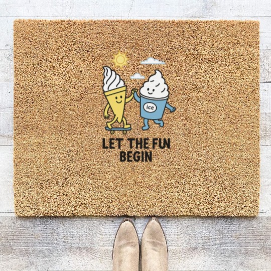 Ice Cream Friends Skateboard Design Coir Doormats