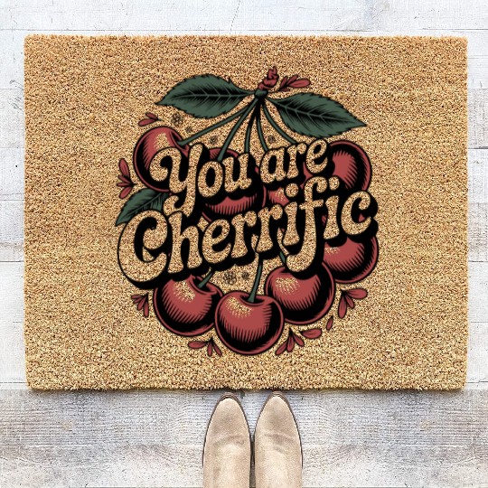 Cherry Boho You're Cherrific Vintage Vibe Coir Doormats