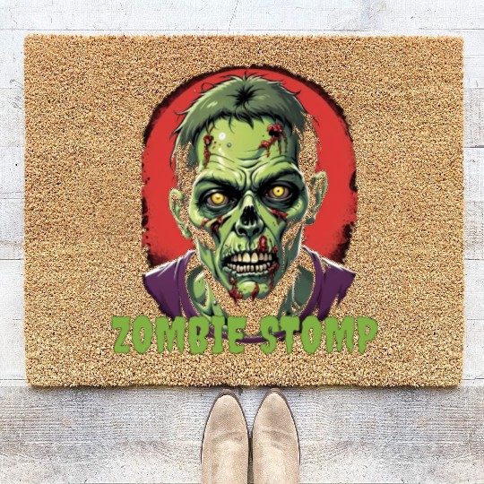 Zombie Stomp Horror Graphic Coir Doormats