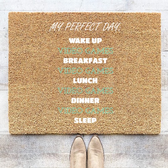 Video Game Daily Lifestyle Quote Coir Doormats