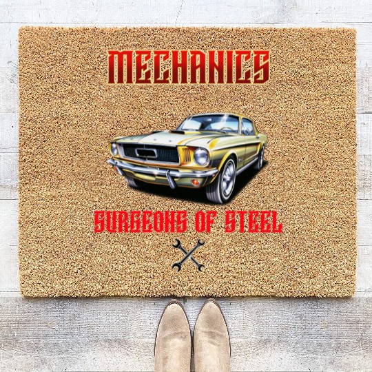 Muscle Car Classic Mechanics Design Coir Doormats
